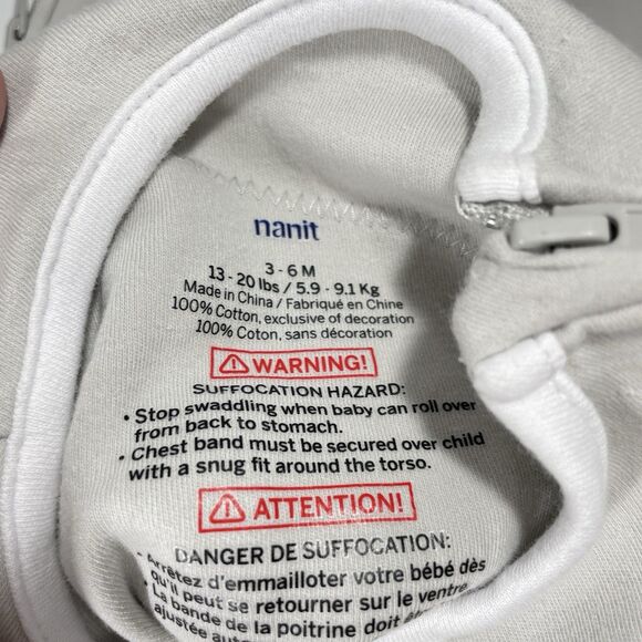 Lot of 2 Nanit Breathing Wear Swaddle Sack Size 0-3 Months And Grey Band - Picture 2 of 5